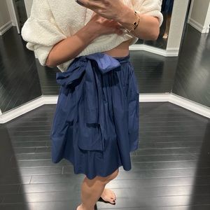 MIU MIU navy midi skirt with bow